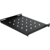 Datatek 350mm deep fixed shelf in black ventilated design for 19-inch data cabinets