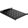 Datatek 350mm deep fixed shelf in black ventilated design for 19-inch data cabinets