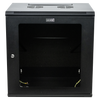 Close-up of security lock and tempered glass door on Datatek 24B12RW64 12U cabinet for retail server storage