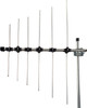 Silver 12-element Digitek folding VHF antenna with 655x850x70mm dimensions and U-bolt fitted on mast