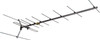 Side view of premium Digitek VHF Yagi antenna with 12mm extruded aluminium elements and LTE filter, ideal for outer metropolitan TV signal boosting