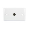Digitek white wall plate with F-Type female rear and PAL female front connectors, flush-mount for FTA TV coaxial routing