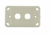 Front view of Digitek 2 gang wallplate white, no mechanism without front cover