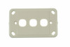 Front view of Digitek 3 gang wallplate white, no mechanism without front cover