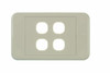 Front view of Digitek 4 gang wallplate white, no mechanism