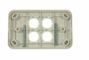 Rear view of Digitek 4 gang wallplate white, no mechanism