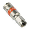 PCTTRSF11L RG11 compression connector in brass housing with dual O-rings and lock washer, Foxtel-approved for satellite cable installs