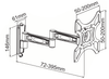 Schematic Diagram of Digitek full motion TV wall mount 17-37 inch black extended position with dimensions