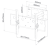 Digitek 32-60\" tilt swivel reach TV wall bracket schematic diagram showing dimensions