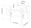 Digitek 32-60\" tilt swivel reach TV wall bracket schematic diagram showing dimensions
