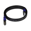 Hills Antenna 4K HDMI Premium Flat Cable in black 3.5mm x 13mm profile with gold-plated HDMI male connectors, 18Gbps for 1m length