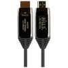 Close-up of Hills Antenna AOC HDMI gold-plated male end, optoelectronic module for zero-loss 4K@60Hz