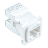Digitek 05CRJ45H6 CAT6 RJ45 mech in white for HPM wall plates, 8P8C jack with T568A/B wiring labels for easy Ethernet termination