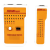 Digitek 16CHDMIT HDMI cable tester in white handheld design with LED indicators and 19-pin connectors for fast continuity testing Digitek 16CHDMIT HDMI cable tester in white handheld design with LED indicators and 19-pin connectors for fast continuity testing