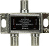Kingray KSP2FRPP 2-way splitter with reverse power pass in small zinc housing, F-Type ports for simple TV signal division