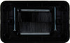 Rear view of view of Digitek black flat media plate highlighting low-profile ABS design and black bristle barriers