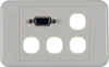 Front view of Digitek VGA female to VGA female 4-gang wallplate