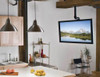 Sanus LC1A ceiling TV mount swiveled 55 degrees dropping 55-inch TV for loft viewing flexibility