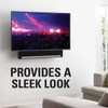 Sleek Sanus SA405 mount holding soundbar securely for clutter-free home theater setup