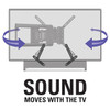 Sanus SA405 swiveling with TV to keep Sonos soundbar centered during viewing adjustment