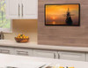Sanus VSL4 fixed TV wall mount with 32-inch LCD at eye level in modern home setup