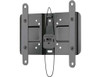 Closeup of audible safety click tab on Sanus VSL4 securing small TV bracket to wall