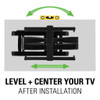 Easy post-install leveling on Sanus VXF730-B2 with 18-degree tilt for glare-free couch seating