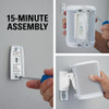 Easy 3-step installation of SANUS white Sonos wall mount on drywall with included hardware
