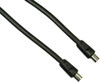 Close-up of Black 1.8 metre RG6 PAL to PAL quad shield TV cable