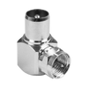 Single piece of Digitek F type to PAL male right angle adaptor with brass fittings
