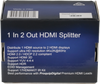 ProquipDigital 1 in 2 Out HDMI Splitter - 4K @ 60Hz HDR