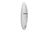 Side view of Handheld white Ajax SpaceControl wireless key fob activating night mode with color LED indicator