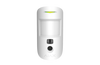 White Ajax MotionCam 2-way wireless PIR motion detector with built-in camera for photo alarm verification.
