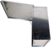 Side profile of Digitek 27MB2424UA 600x600x270mm meter box, highlighting 1.2mm steel construction and IP23 weatherproof rating