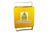 Front view of Digitek 27MBTSE-BOX yellow meter box, showcasing 502x502x230mm dimensions and removable top-hinged door for easy access