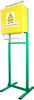 Digitek 27MBTSE-STAND green powder-coated steel stand assembled with Digitek 27MBTSE-BOX temporary meter box