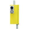 Side view of Digitek 27MBTS3P meter box, highlighting galvanised steel construction, hinged door, and IP23 weatherproof features