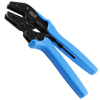 Crimping tool with interchangeable angled head
