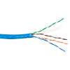 Close-up DATATEK CAT6 cable showing oxygen-free copper conductor and HDPE insulation