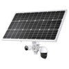TP-Link VIGI SP9030 90W photovoltaic solar panel with adjustable mounting brackets set at optimal angle for maximum sunlight capture