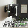 SANUS mount illustrating FluidMotion™ extension and tilt feature