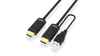 Precision48 HDMI cable showing gold-plated locking connectors