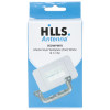 Hills Antenna Flat Media Style White Wallplate with C-Clip Packaging Front View