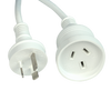Closeup of plugs of Hills Antenna 15m White Power Extension Lead