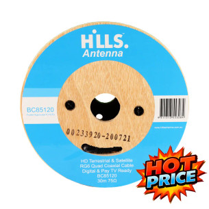 Compact Hills Antenna 30 m quad shield coaxial cable ready for repairs