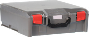 StorageTek Case Large Clear Lid PC c/w dividers-Grey