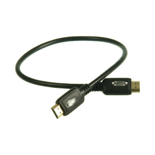 Hills Antenna 500mm HDMI Lead in black PVC with gold-plated male connectors, 18Gbps high-speed for 4K@60Hz boosts