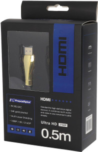 ProquipDigital 500mm HDMI lead in Display Box, UL/RoHS certified with 1-year warranty for AV upgrades