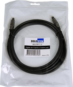 3m Digitek Toslink audio lead in hang sell bag pack with label with 1-year warranty