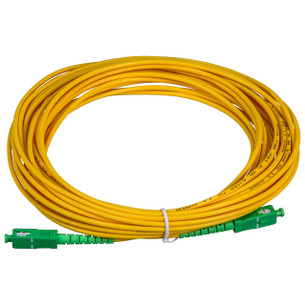 Digitek 10M SC-APC to SC-APC simplex patch lead in yellow PVC jacket, singlemode OS2 fiber for telecom/FTTx medium-run connectivity